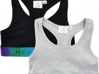 Lot de 2 brassières - Black / Grey mel - photo 7
