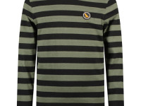 T-shirt manches longues kaki ligné noir - photo 7