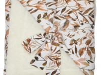 Couverture Luxe microfibre – Caramel Forest – feuillages / ivoire - photo 7