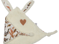 Doudou lapin petit cœur microfibre ivoire / imp. feuillages - photo 7