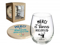 Verre et dessous de verre - Merci et bonnes vacances - photo 7