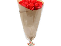 Bouquet 9 roses de savon - Merci pour cette année - rouge - photo 7