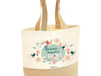 Sac coton/jute naturel - Bonnes vacances oiseau - photo 7