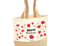 Sac coton/jute naturel - Merci madame coquelicots - photo 7