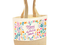 Sac coton/jute naturel - Merci du fond du coeur - photo 7