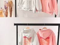 Sweat à capuche zippé Iconic gris ou rose - photo 7