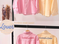 Chemise rayée avec broderie Summer Love jaune - photo 7