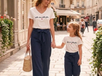 Pantalon fluide uni - Marine - Dame - photo 7