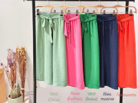 Pantalon fluide uni - Fushia - Dame - photo 7