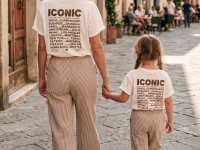 Pantalon en coton rayé taupe - photo 7