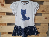 Robe blanc et marine à pois - photo 7
