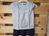 Ensemble 2pcs blouse ciel + short marine - photo 7