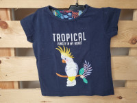 Ensemble 2pcs T-shirt marine + short fleurs - photo 7