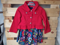 Ensemble 2pcs robe fleurie + Gilet rouge - photo 7