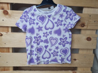 T-shirt bl à motif mauve - photo 7