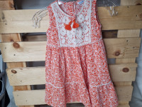 Robe orange fleurs blanches - photo 7
