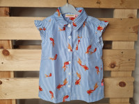 Blouse bleu ligné blanc poisson - photo 7