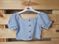 Top bleu ligné blanc - photo 7