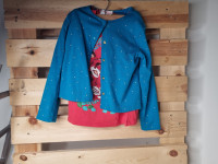 Ensemble 3pcs T-shirt rouge + short coloré et Gilet turquoise - photo 7