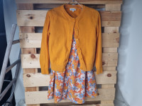 Ensemble 2pcs robe orange fleurie + Gilet orange - photo 7