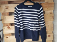 Pull marine ligné blanc - photo 7