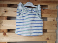 Ensemble 2pcs short + top blanc ligné vert et bleu - photo 7