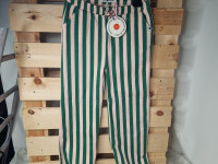 Pantalon ligné ecru et vert - photo 7
