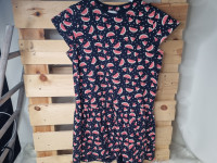 Robe marine à motif orange - photo 7