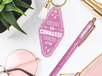 Duo paillettes porte clé + stylo - Connasse rose - photo 7