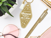 Duo paillettes porte clé + stylo - Chieuse doré - photo 7