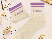 Chaussettes paillettes à bandes Dame - Connasse - photo 7