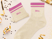 Chaussettes paillettes à bandes Dame - Diva - photo 7