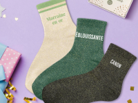 Coffret trio chaussettes paillettes Marraine en or - photo 7