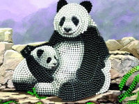 CRYSTAL ART Kit Carte à diamanter 18x18cm Panda - photo 9